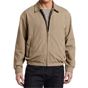 London Fog Lightweight Zip Up Jacket Plaid Lining Timeless Preppy Classic XXL